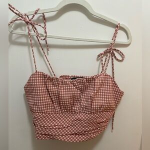Red Gingham Crop Top